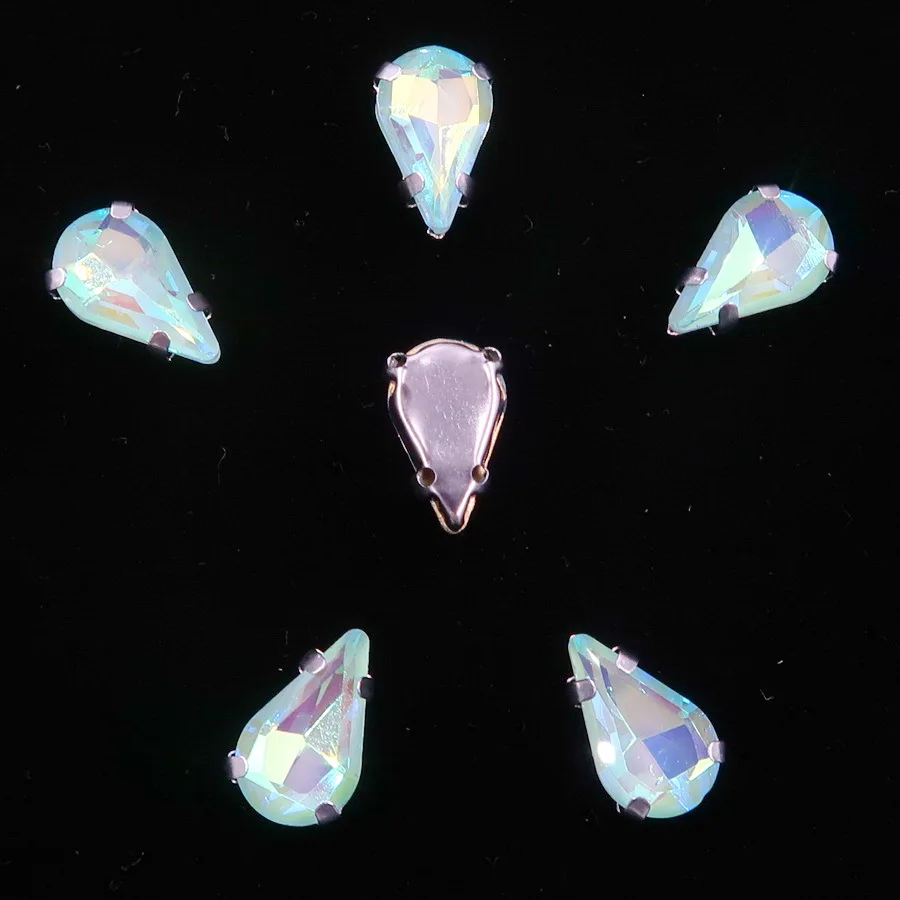 A31 Peridot AB Стеклянные хрустальные серебряные коготки 3*6 мм 6*10 мм 8*13 мм форма капли воды груша необычные цвета смешанные пришивные стразы бусины ручной работы diy - Цвет: A31 Peridot AB