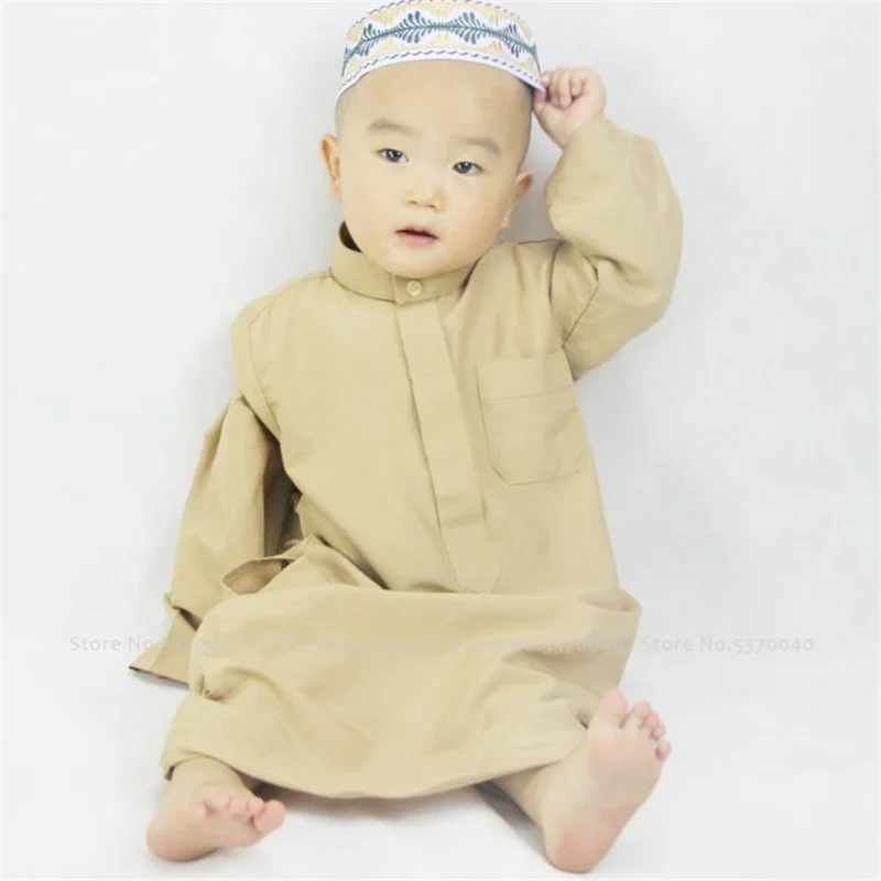 Мальчики Abaya молитва традиционная исламская одежда Арабские дети Jubba Thobe