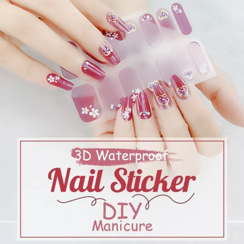 

14Pcs/sheet Nail Stickers 3D Diamonds Nail Sticker for Women Girls Nails Art B99
