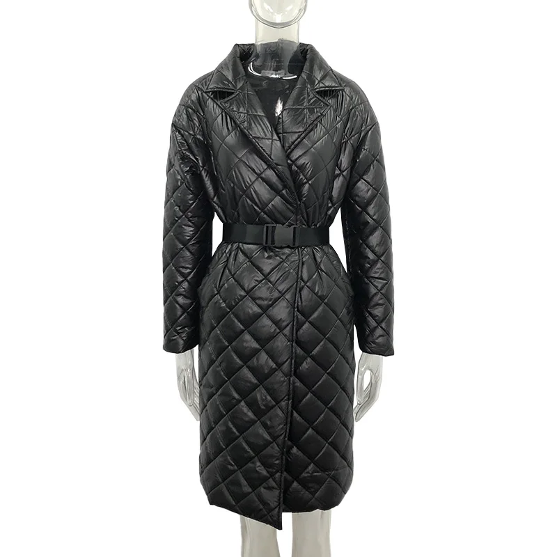 Куртка Женская Длинная с отложным воротником Модная элегантная Свободная