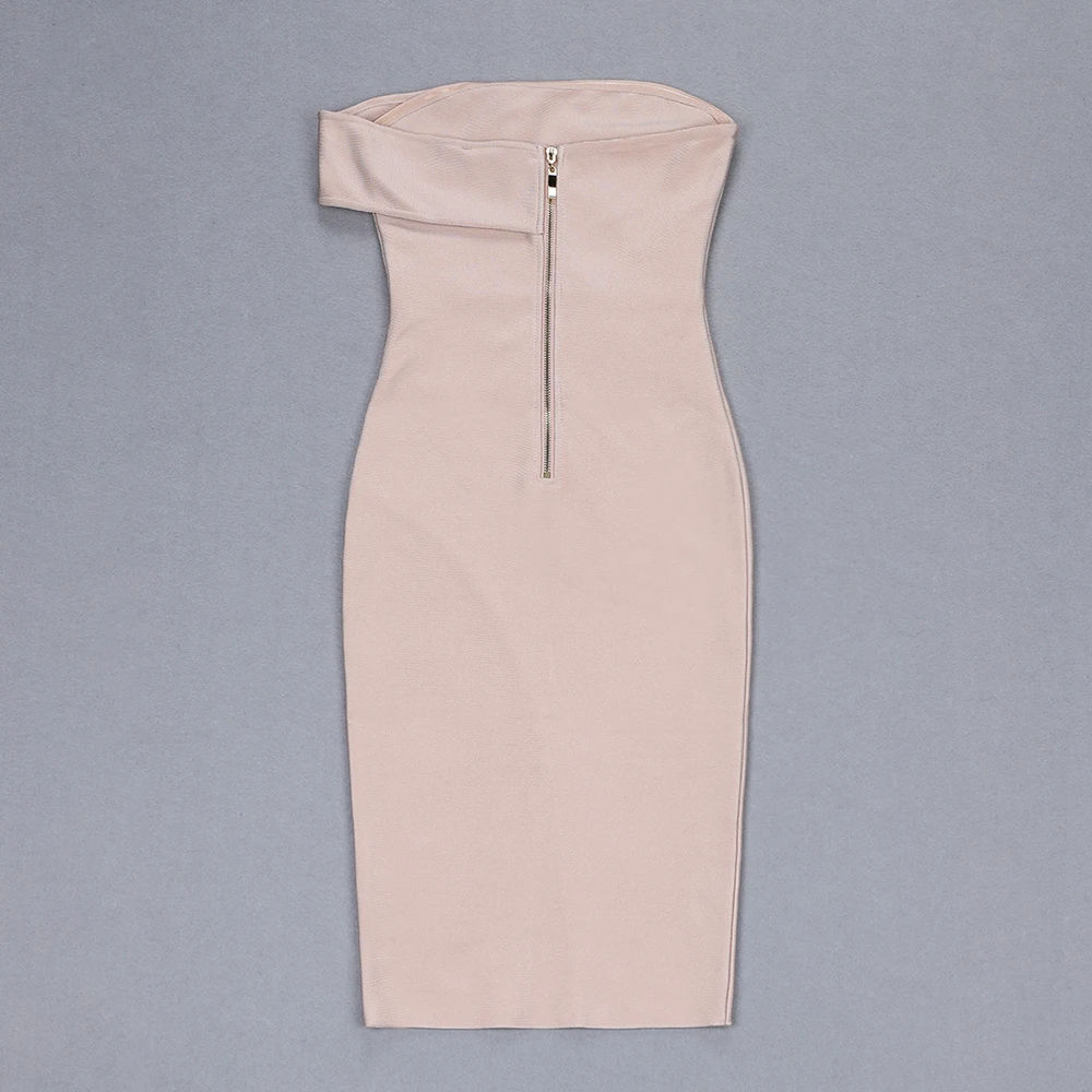 BEAUKEY Quality Slash Neck Bodycon HL Bandage Dress Party Split Sexy Women Off Shoulder Club Khaki Black Red Vestido | Женская одежда