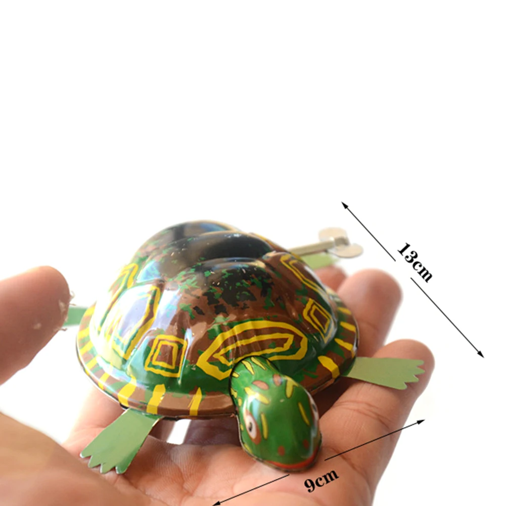 

Classic Green Iron Moving Tortoise Wind up Clockwork Toys Kids Hobby Education Collectible Gift Random Color