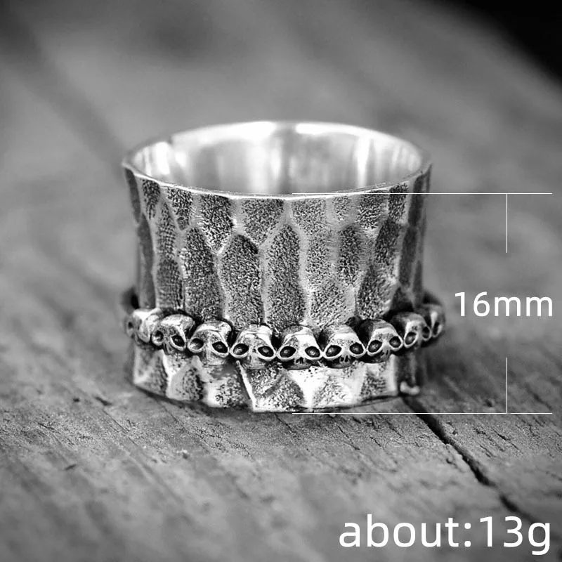 Геометрические готические панк кольца черепа для мужчин ретро скелет конус