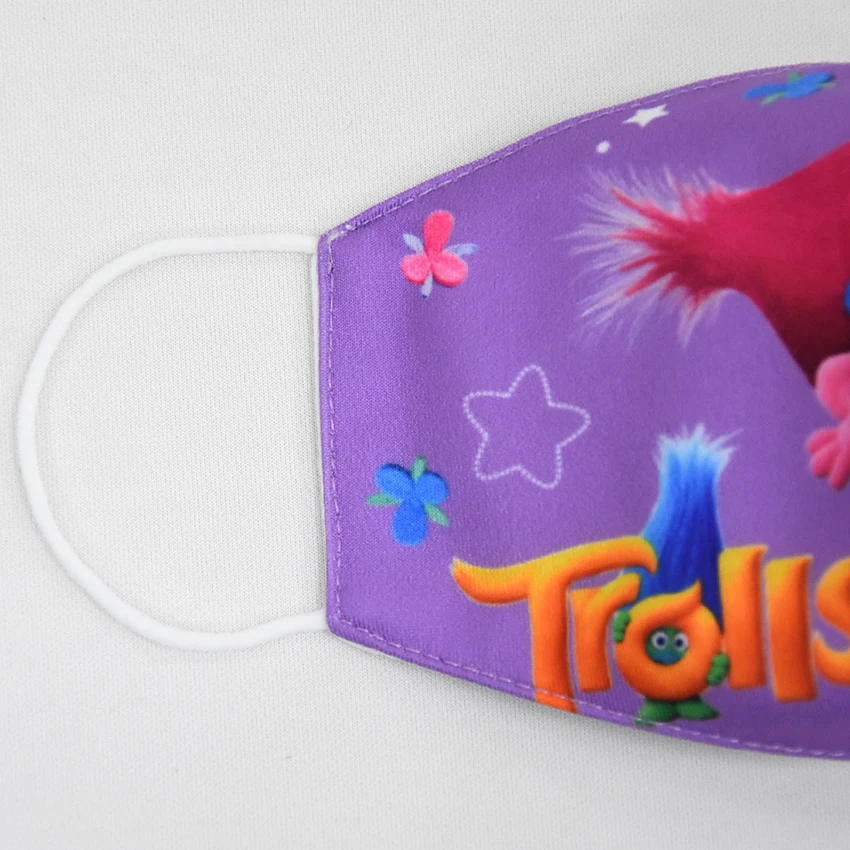 Маскарадная маска для детей с изображением троллей и Маков многоразовая