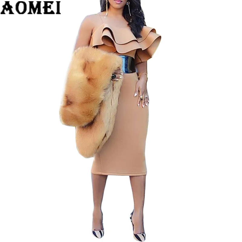 Женское облегающее платье на бретелях спагетти с оборками|Женские платья| |