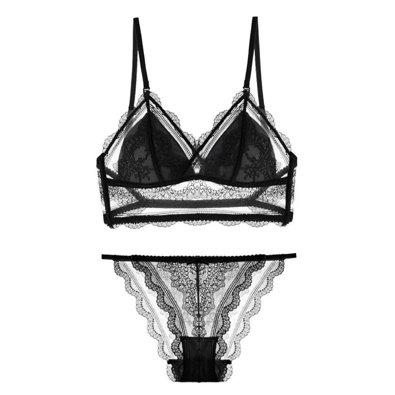 

2021 Lace Bralette Set Wireless Brassiere Underwear Women Set U Shape Sexy Intimates Lingerie Feminina Women Lingere Bra Brief