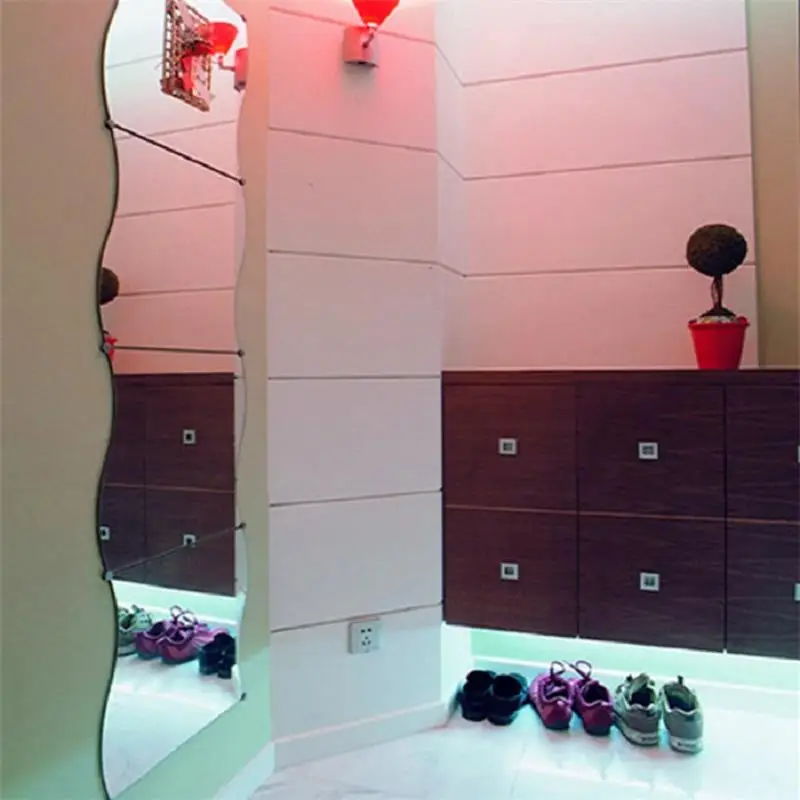 6 шт. декоративные зеркальные настенные наклейки сделай сам|Декоративные пленки|