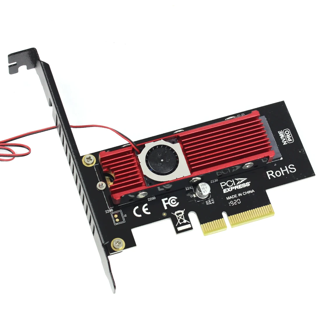 JEYI SK4 M.2 для NVMe SSD к PCI E X4 адаптерной карте M Key + Cool Warship 2280SSD вентилятор Радиатор Combo