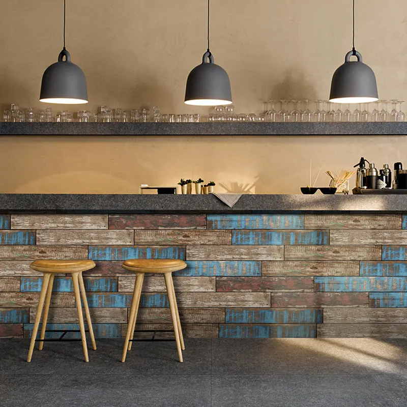 

20x500cm Self Adhesive PVC Plank Wallpaper Waterproof Wood Grain Floor for DIY Wall Sticker Home Decor Living Room Wallpapers