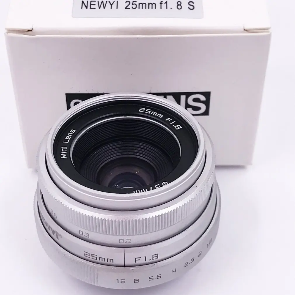 Lente para celular 25 мм F1.8 Мини CCTV C Mount широкоугольный объектив для sony Nikon Canon DSLR lentille для освещения под светильник