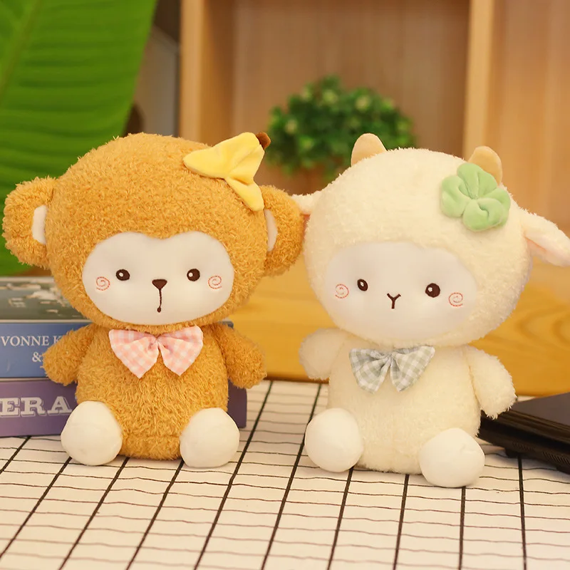 23/35cm Cute Sheep Monkey Rabbit Plush Toys Soft Baby Kids Appease Dolls Stuffed Animal Pillow Birthday Gift for Children | Игрушки и