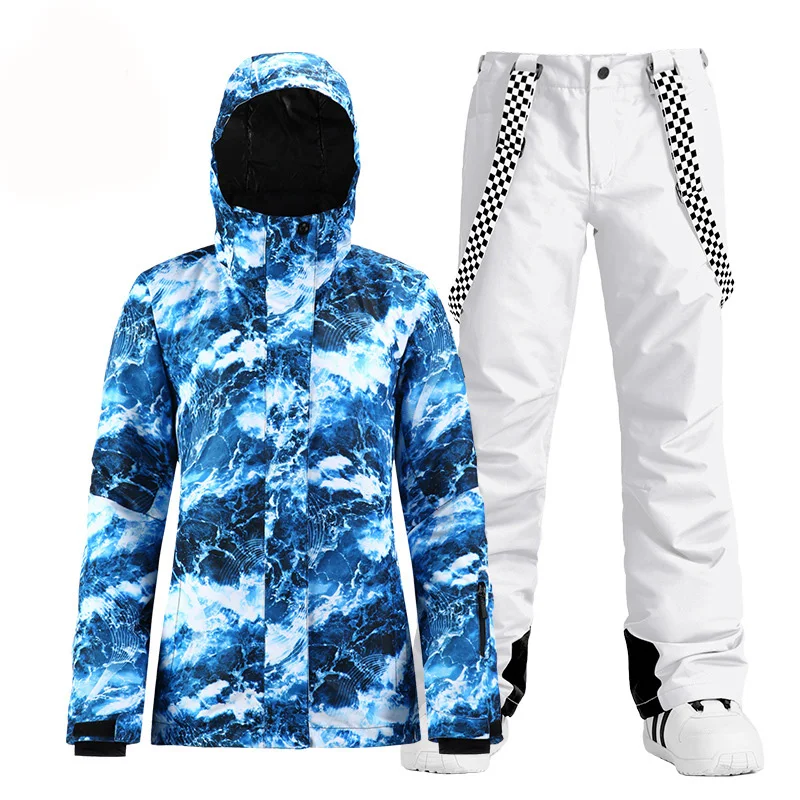 СМН голубого океана Стиль с защитой от снега костюм комплекты для катания на