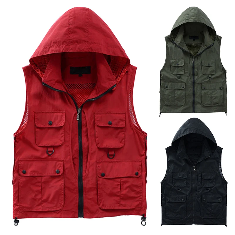 

Повседневный Быстросохнущий жилет для улицы для мужчин и женщин, дышащий сетчатый жилет с несколькими карманами для рыбалки и фотосъемки ...