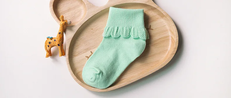 5 пар/лот Милые хлопковые носки с оборками для маленьких девочек Дышащие