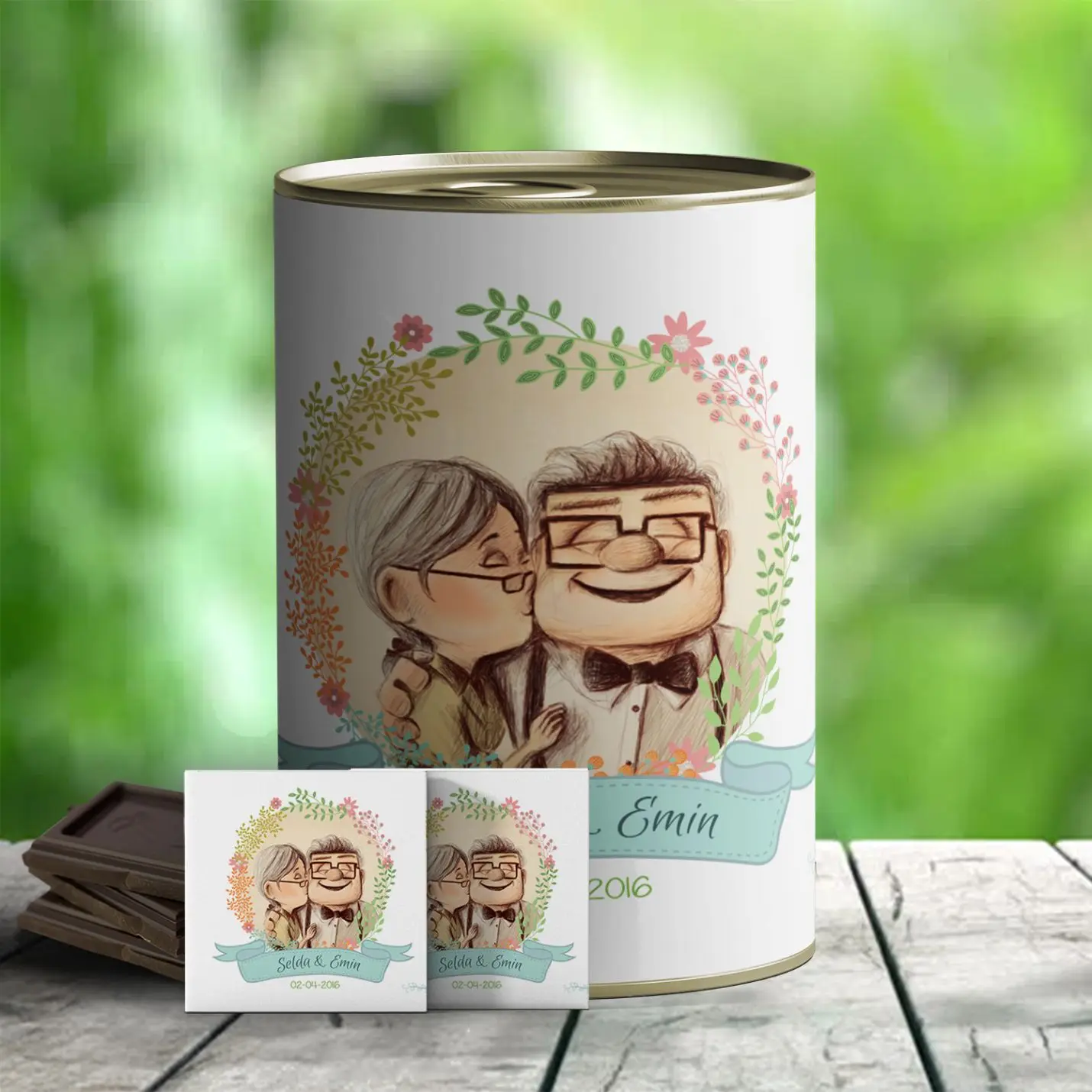 

Personalized Ageless Love Themed Gift Chocolate Canned