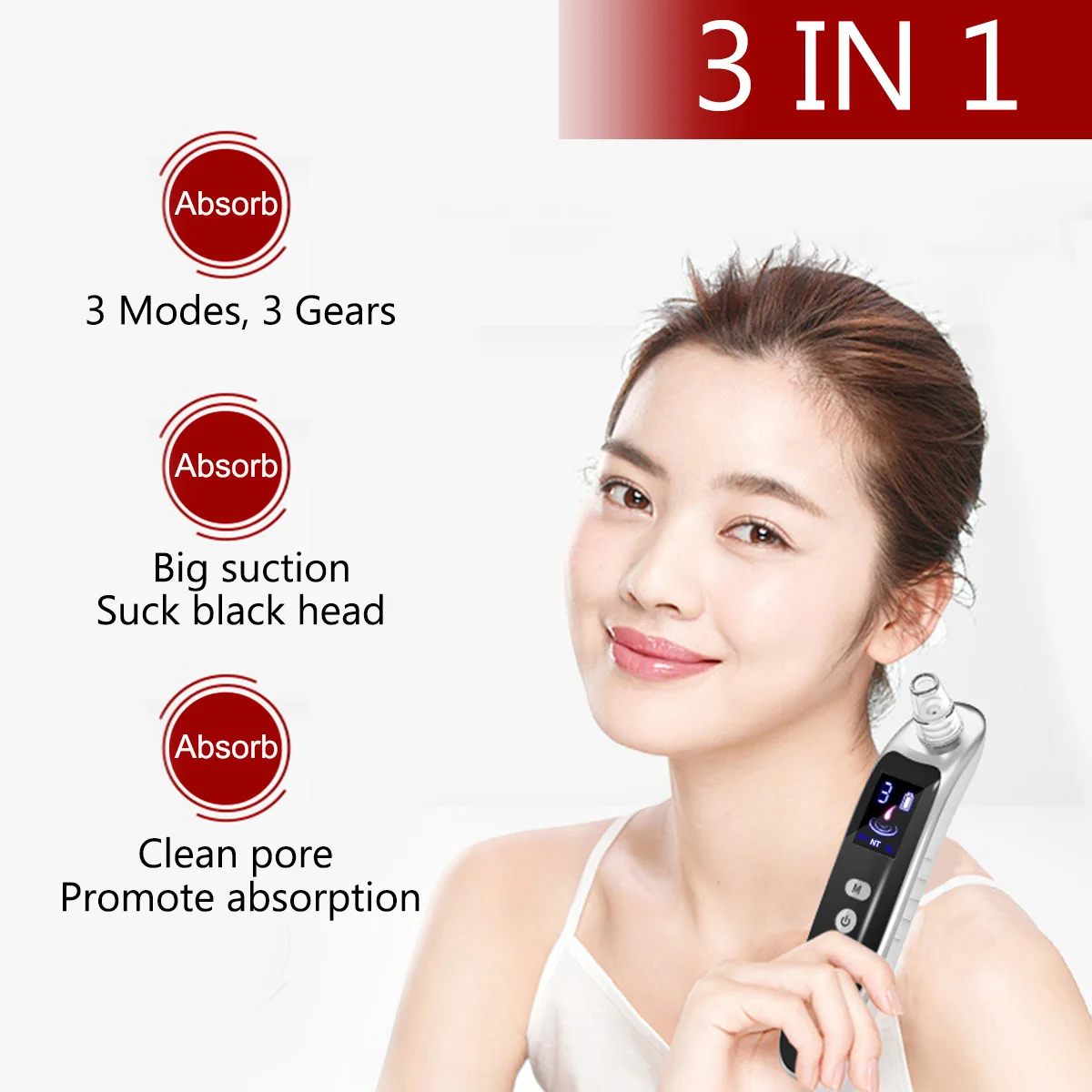 Face Nose Acne Black Dot Pimple Blackhead Remover Electric Vacuum Cleaner Pore Skin Care Tools Machine with 6 Head | Красота и