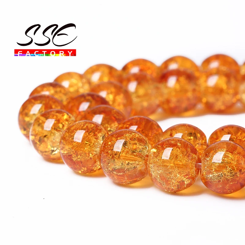 Хрустальные бусины Sunshine and Beads оранжевые 8-12 мм