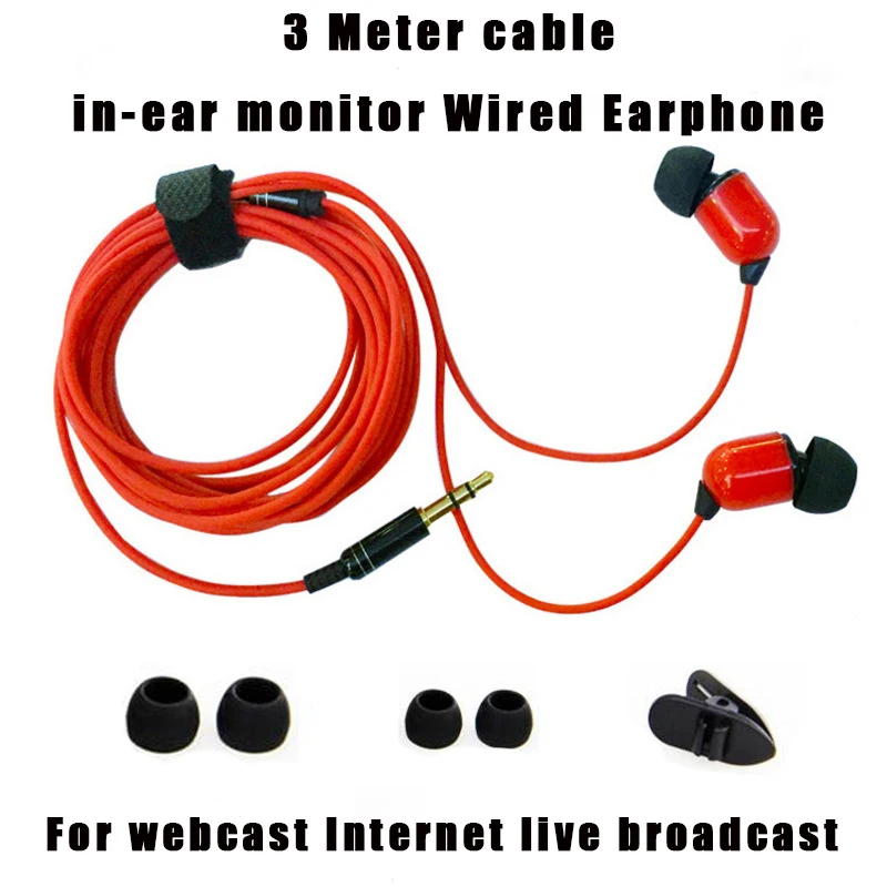 

Проводные наушники-вкладыши с монитором и микрофоном, 3 м