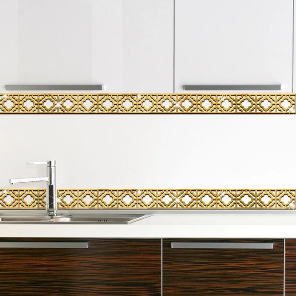 3D Декоративные наклейки для зеркала утонченный плинтус номер до потолочная