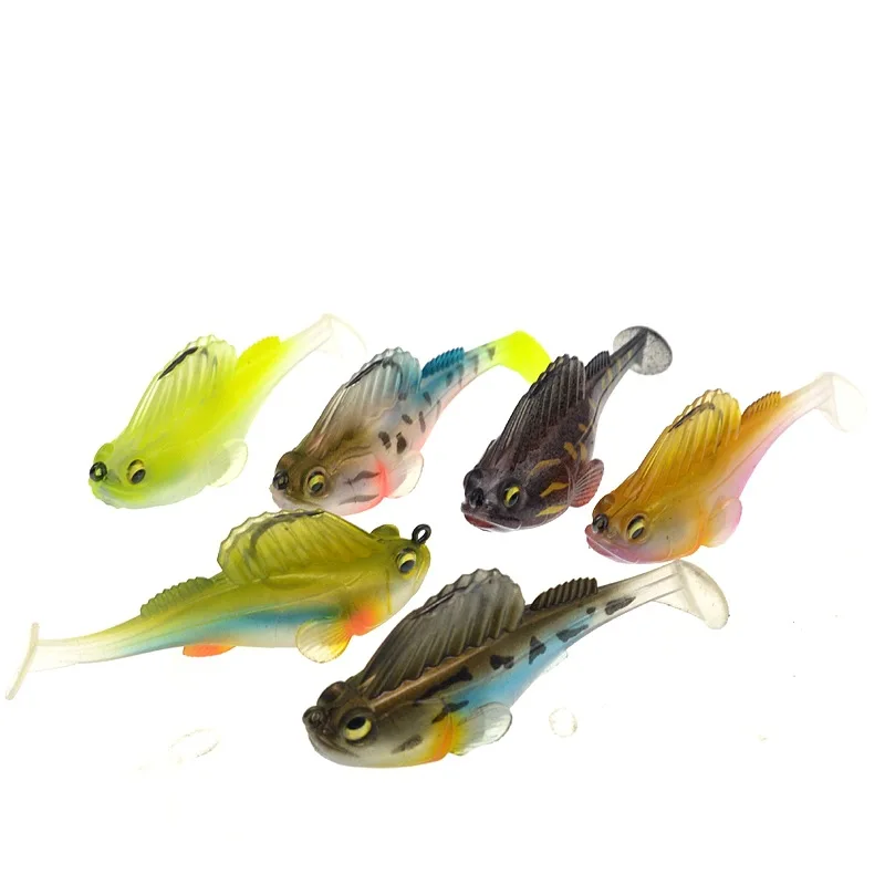 

Jumping Fish Artificial Lure Jig Head Fishing Lure 7g/14.5g/21g T Tail Worm Soft Bait Lot 6 Pieces Sale