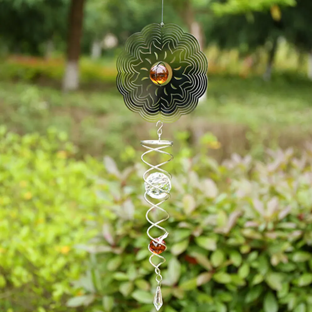 Outdoor Crystal Ball Stainless Steel Wind Chimes Mirror Hanging Outdoor Chime for Home Party Garden Decoration High Quality