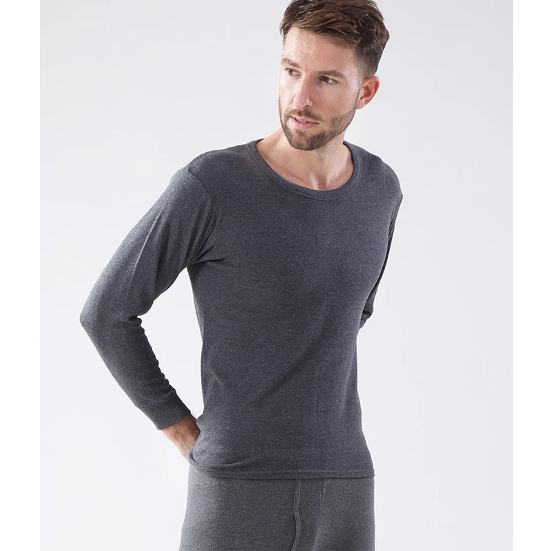 

Mens Medium-thickness 37 Warm Underwear Sets Skin-friendly Lycra Cotton Close-fitting Large Size Bottoming Shirt Thermal Suits