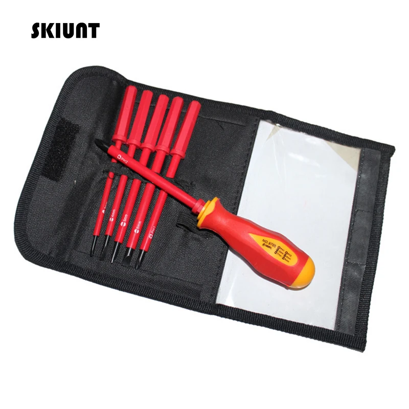 Набор изолированных отверток 7 в 1 Магнитная отвертка Torx Philips Bits прецизионное
