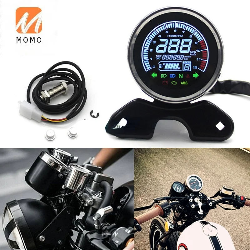 

Universal Multi-function Motorbike Instrument Display Oil Level Meter Gauge Tachometer Motorcycle Digital Speedometer