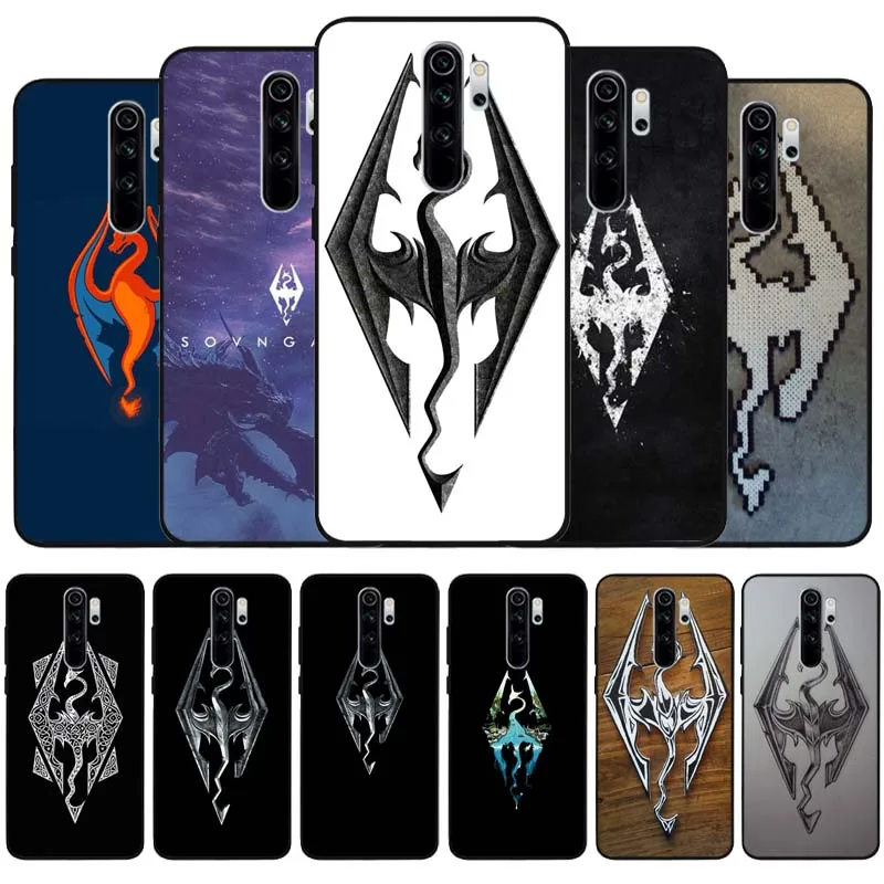 Черный силиконовый чехол для телефона с логотипом Skyrim Mi10 Mi9T MiA2 MiA3 Mi11 Pro Lite Ultra Redmi