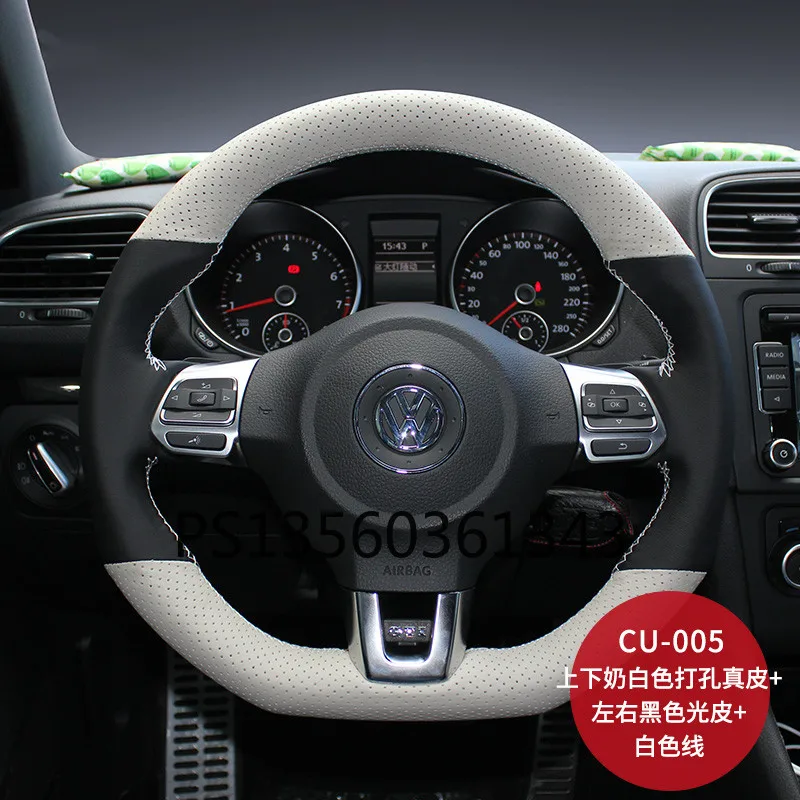 

DIY ручной вышивки ручной работы Руль крышка подходит для Volkswagen VW Magotan T-Cross Golf Sagitar Bora T-ROC Jetta Passat кожа-трость с защитным козырьком