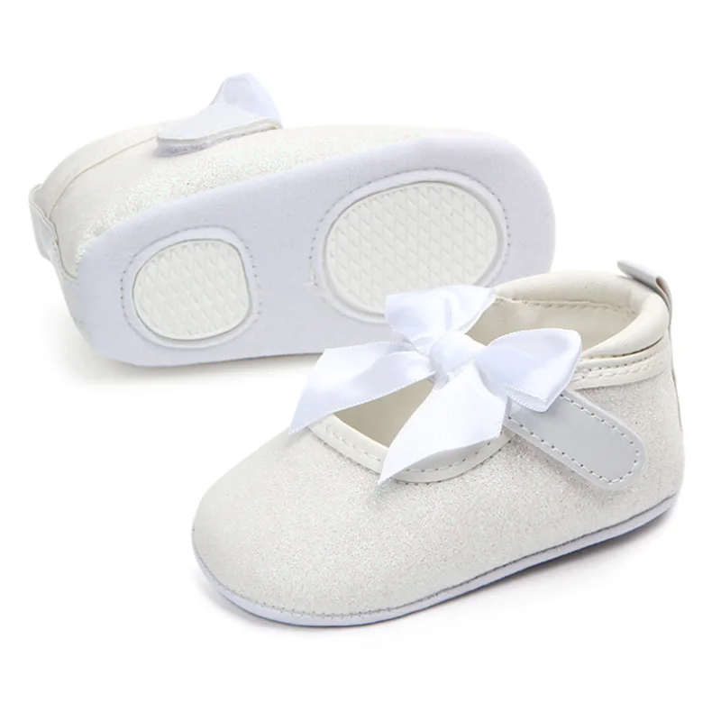 

Baby Girls Princess Shoes Christmas Gifts bow-knot Sequins Infant Soft Sole First Walkers PU Leather Soft Bottom Toddler Shoes