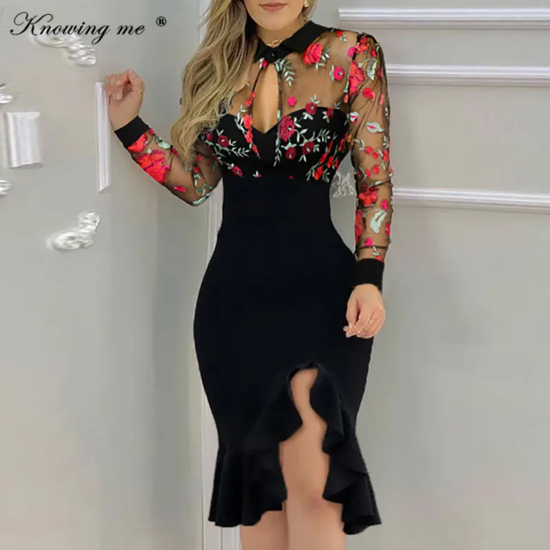 Женская летняя обувь из прозрачной сетки с цветочной вышивкой облегающее платье