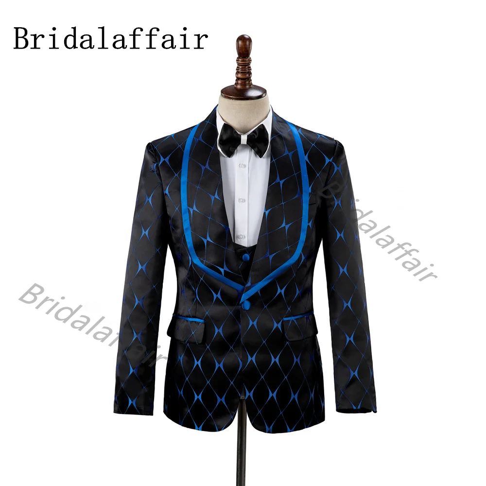 Весна 2021 мужские деловые черные костюмы Bridalaffair одежда для жениха жаккардовые