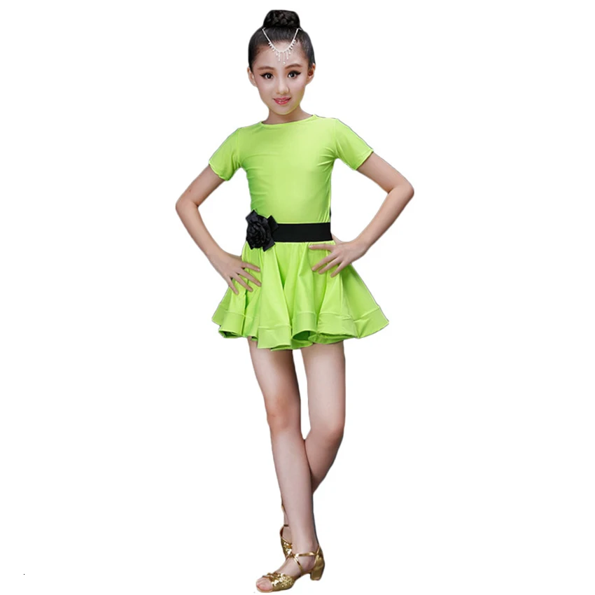 Платье для латинских танцев бальных однотонная одежда с цветочным принтом