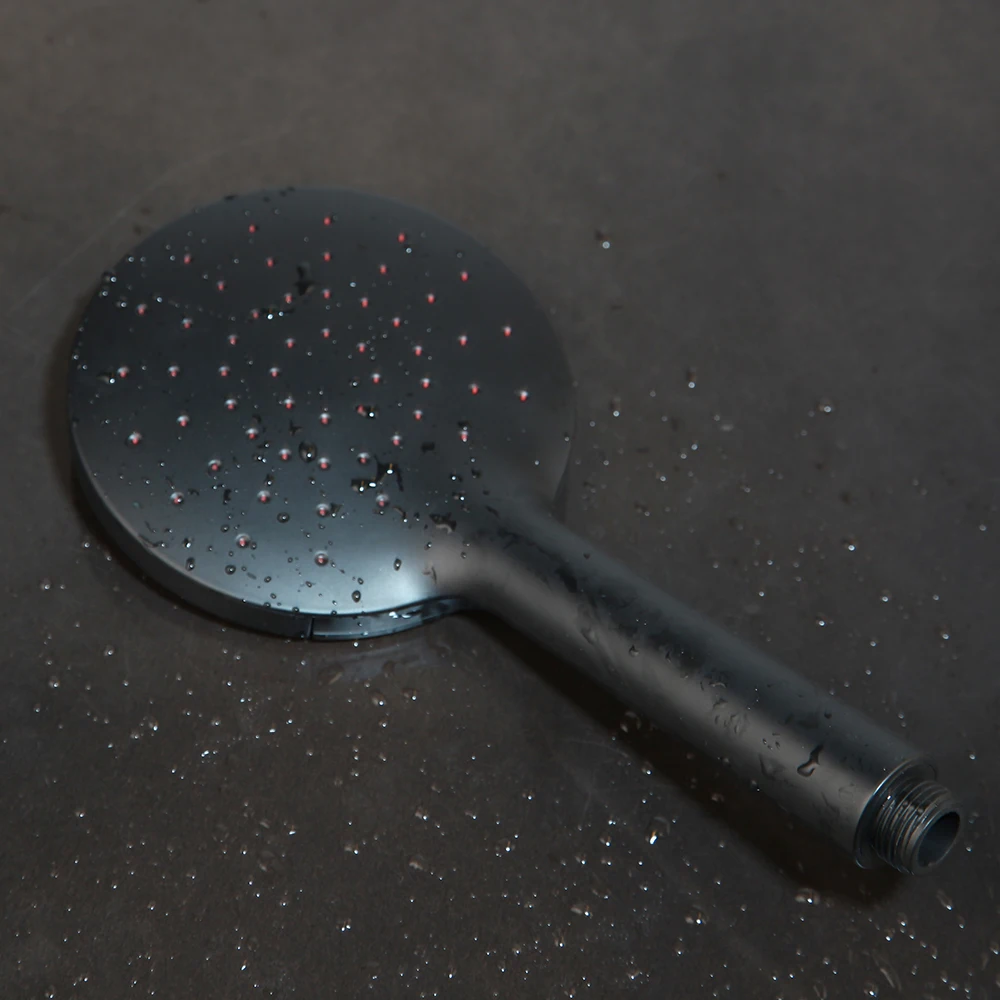 YANKSMART черный пластик Ванная Комната Дождь Круглый ручной душевой смеситель