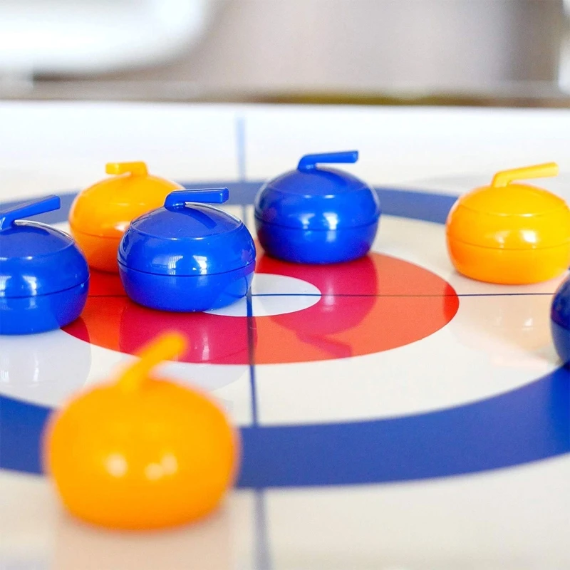 

1set Foldable Mini Curling Table Curling Ball Tabletop Curling Game For Kid Adult Family School Travel Tabletop Curling Games