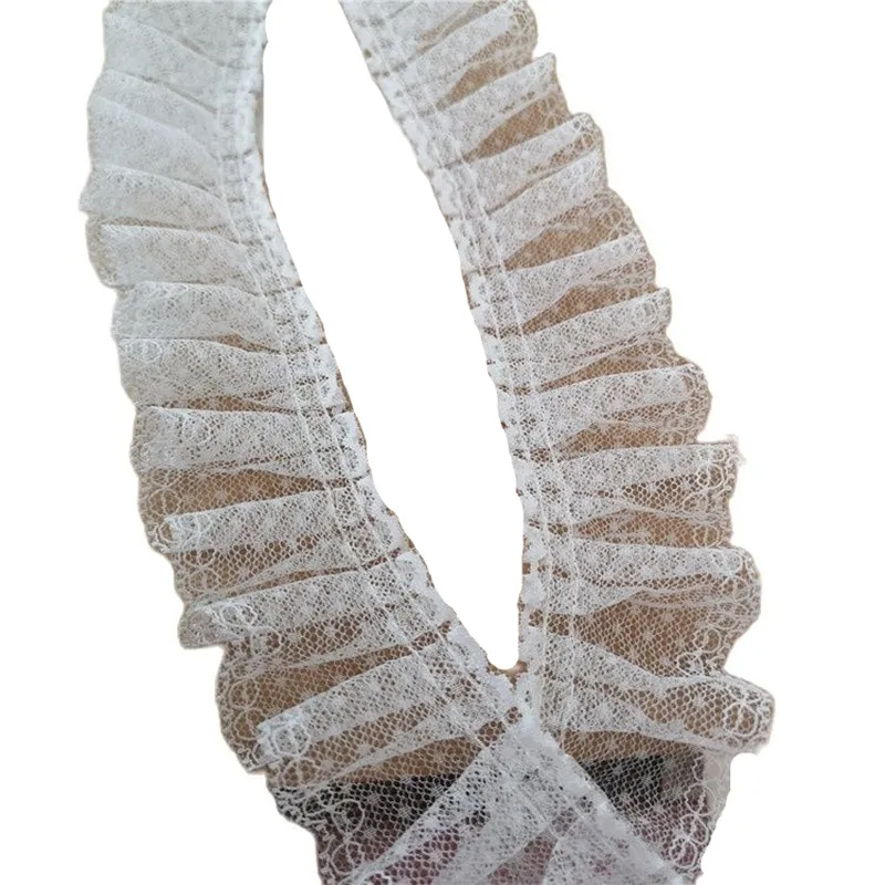 1 ярд 91 см плиссированный тюль кружевная ткань высокого качества 5 аппликация на