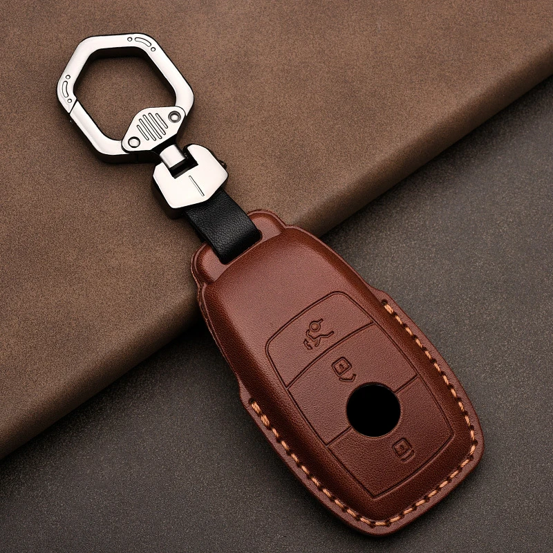 

Leather Car Key Case Cover for Mercedes-Benz E-class E200L/E300L/C260L/C180 GLC A200 Car Shell Protector Accessories
