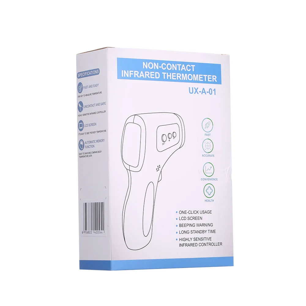 

Practical Body Thermometer Non-Contact Infrared Thermometer White Backlight LCD Outdoor Forehead Thermometer gun