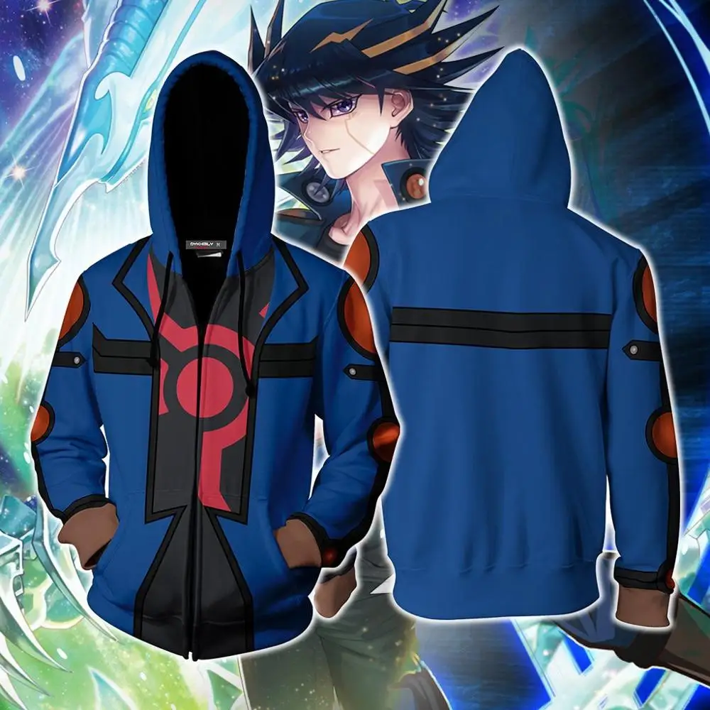 Игра Yu-Gi-Oh: официальная карточная игра Yuki Jaden толстовки с капюшоном аниме куртки мужские женские пальто Косплей Костюм