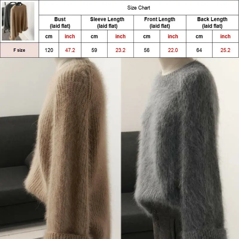 

Loose Imitation Mink Velvet Sweaters Women Pullover Pull Knitted Irregular Elegant Sweater Lady Autumn Winter Warm Jumper Sueter