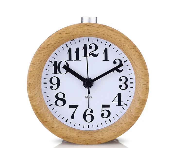 Деревянный креативные часы светильник и удобный будильник простой дизайн