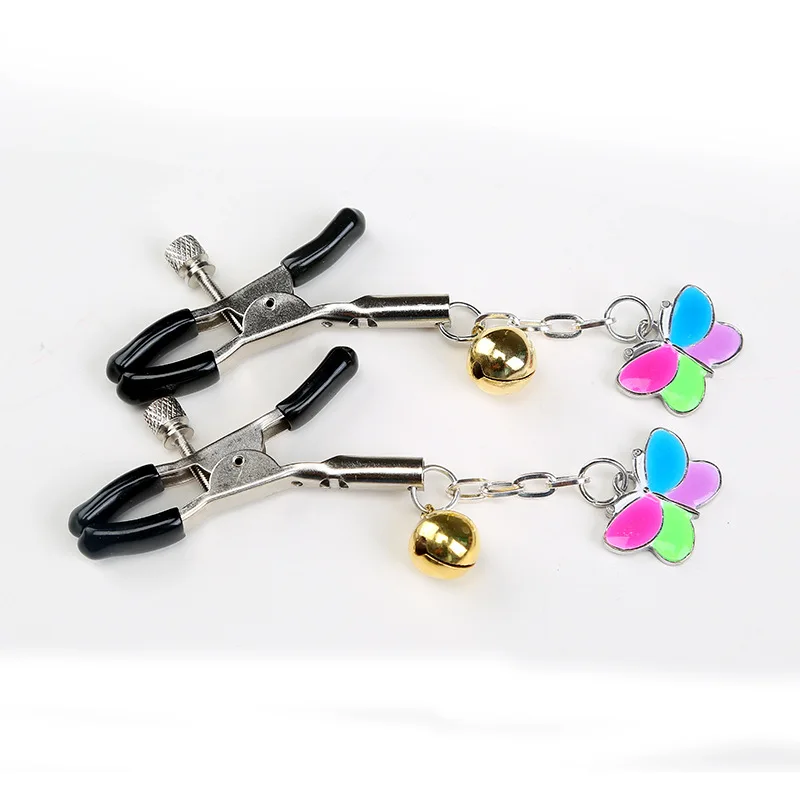 1 пара металлический колокольчик Бабочка зажим для сосков секс-игрушка игры