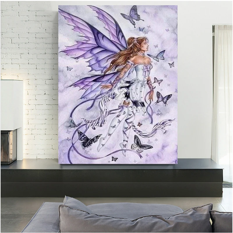 

Butterfly Fairy Diamond Painting Set Full Square Round 5D Diy Diamond Embroidery Rhinestone Mosaic Puzzle Wall StickersZP-1703