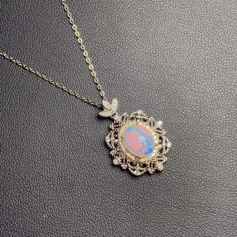 Настоящий натуральный опал комплект ювелирных изделий из натурального 925 пробы