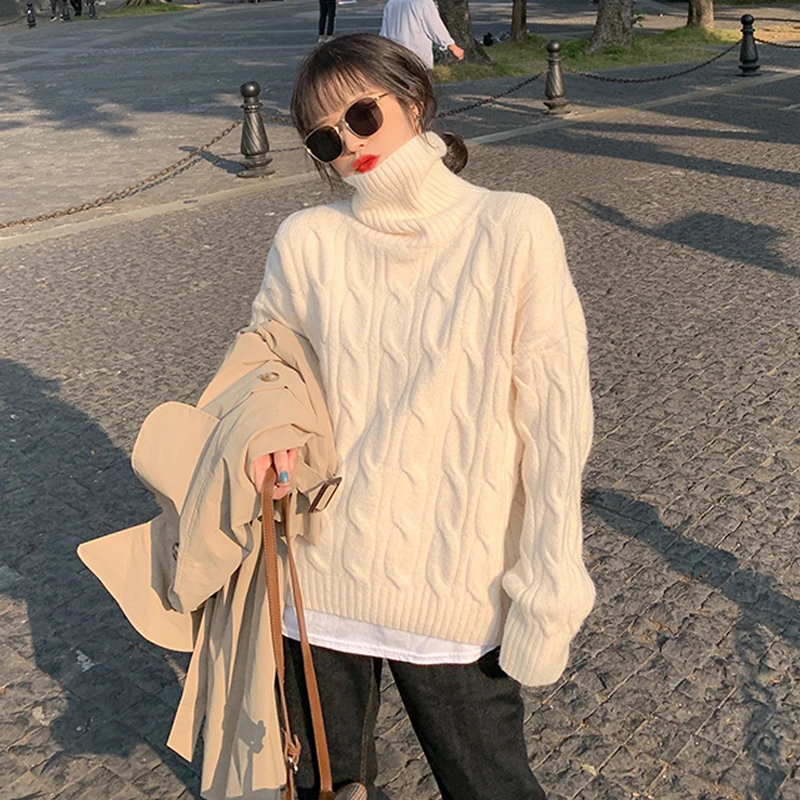 

Теплая кашемировая водолазка для женщин, Белый Спортивный красный оверсайз шерстяной Рождественский свитер, винтажные желтые натуральные ...