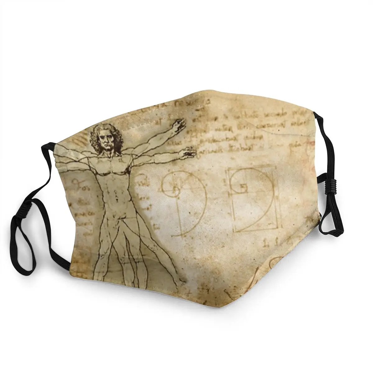 Мужская многоразовая маска для лица Leonardo Da Vinci Vitruvian винтажная противодымчатая
