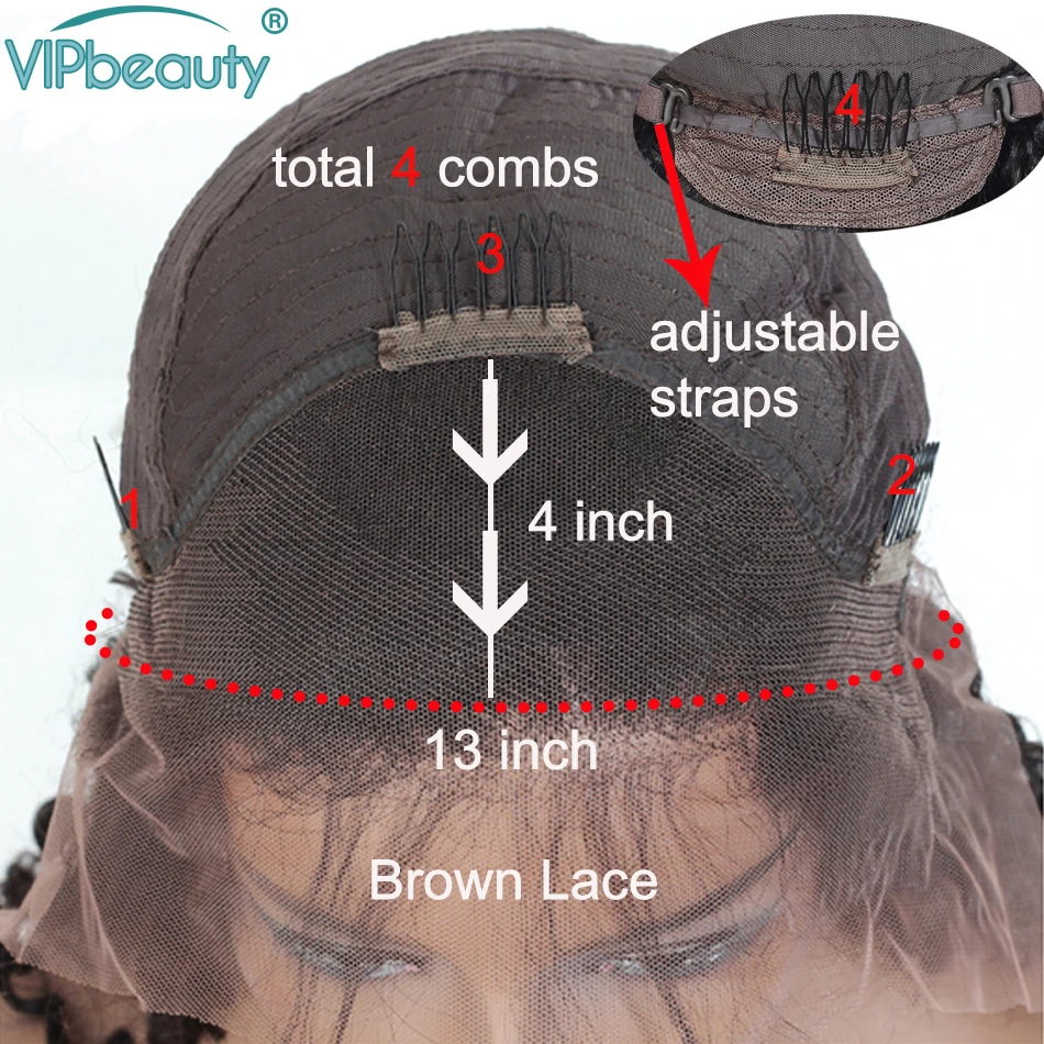 HD парик шнурка Вьющиеся парики из натуральных волос для черный Для женщин 13x6