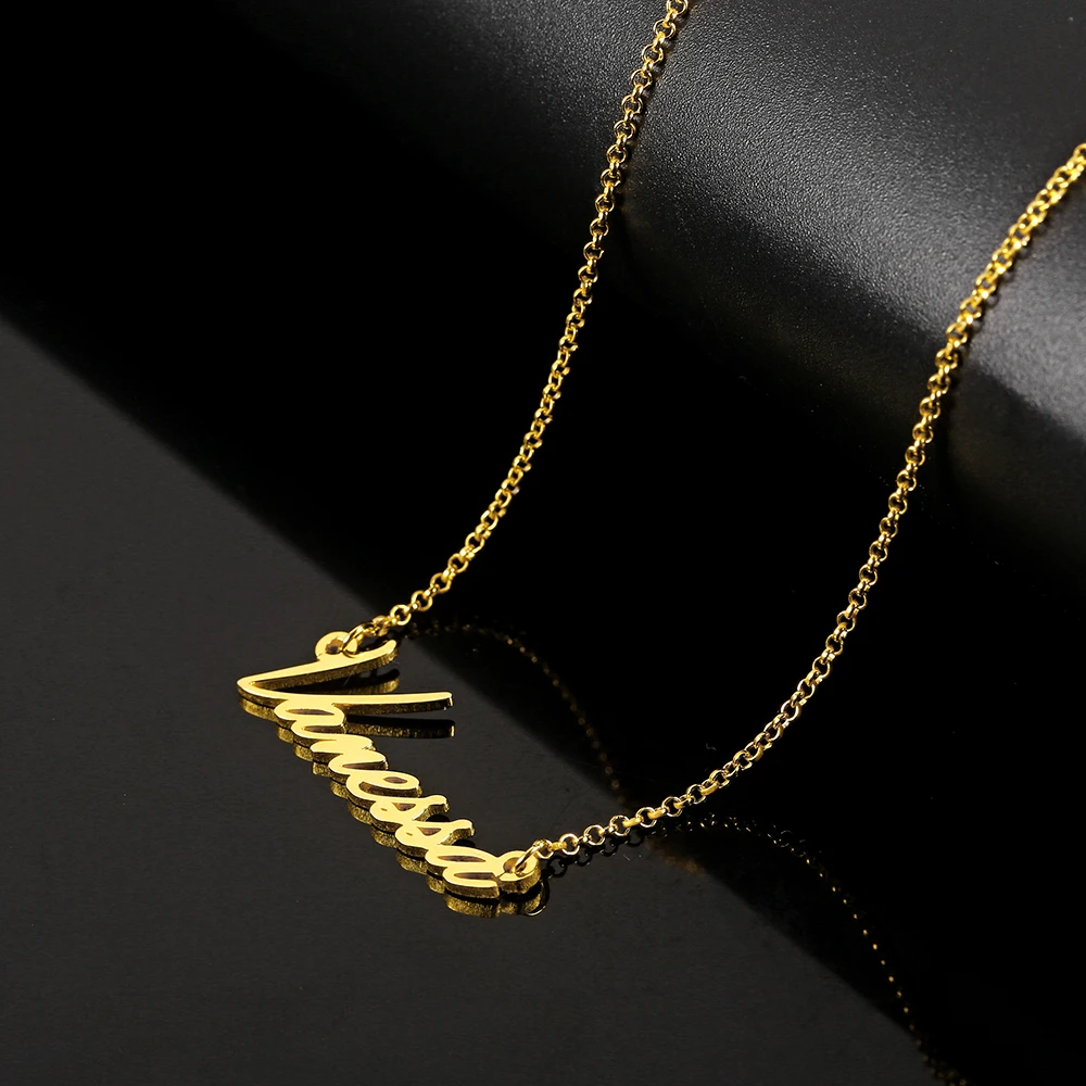 RainMarch Custom Name Necklace &amp Pendant Women Personalized Namenecklace Customized Nameplate Dropshipping Jewelry Gift | Украшения и