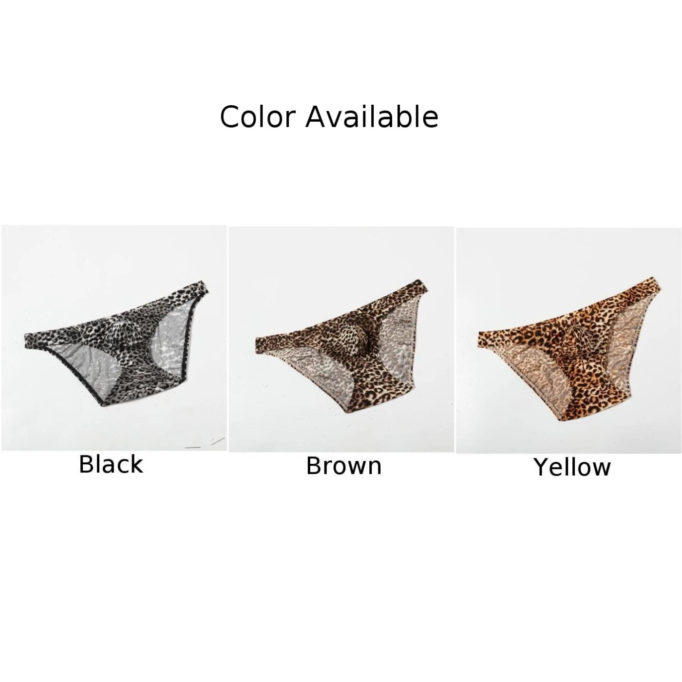 

Men Sexy Cotton Underwear Leopard Printed Briefs Low Rise Breathable Underpants Quick Dry Briefs Gay Man's Underwear
